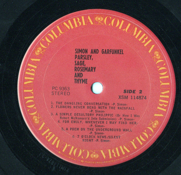 Simon & Garfunkel : Parsley, Sage, Rosemary And Thyme (LP, Album, RE, Ter)