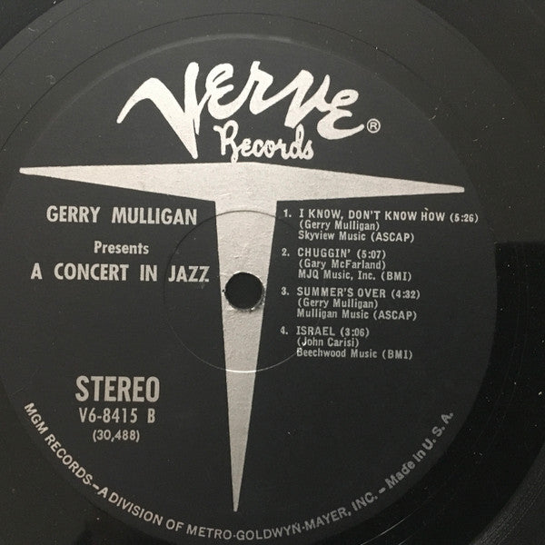 Gerry Mulligan & The Concert Jazz Band : Gerry Mulligan Presents A Concert In Jazz (LP, Album, Gat)