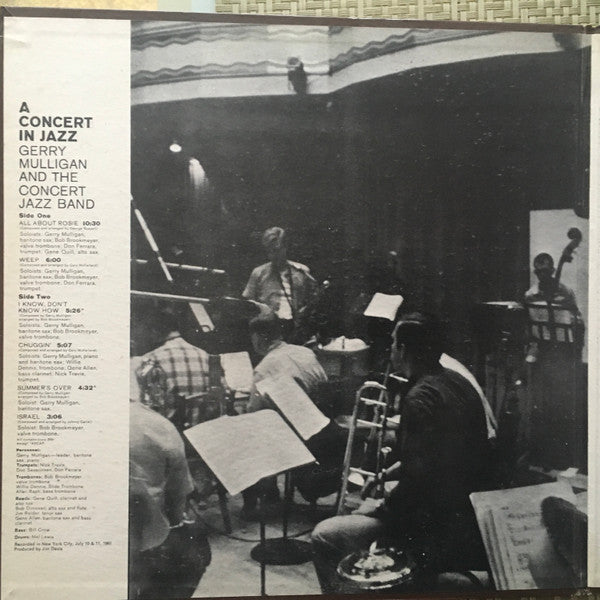 Gerry Mulligan & The Concert Jazz Band : Gerry Mulligan Presents A Concert In Jazz (LP, Album, Gat)