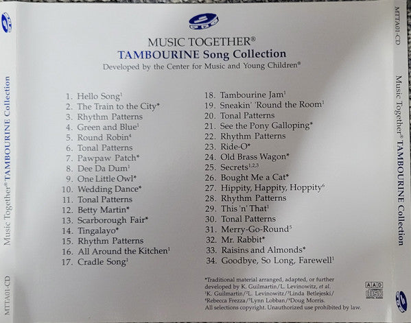 Various : Music Together: Tambourine (Center For Music And Young Children) (CD, Album)