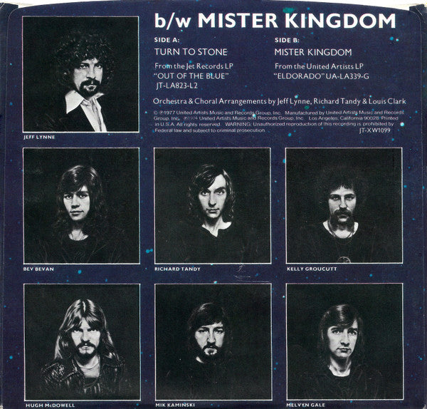 Electric Light Orchestra : Turn To Stone (7", Single, Styrene)