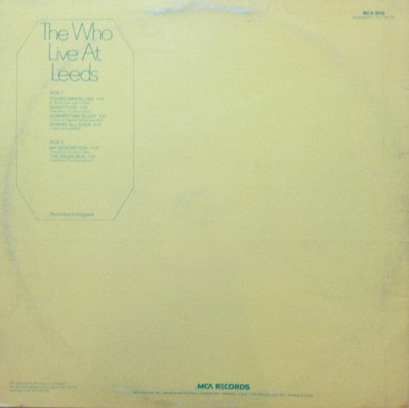 The Who : Live At Leeds (LP, Album, RE)