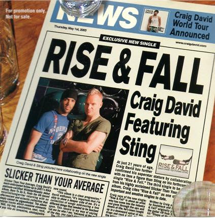 Craig David Featuring Sting : Rise & Fall (CD, Maxi, Promo)