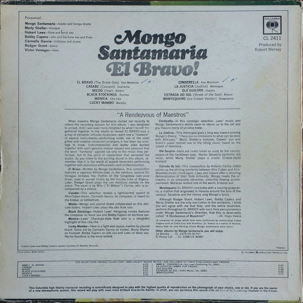 Mongo Santamaria : El Bravo! (LP, Mono)