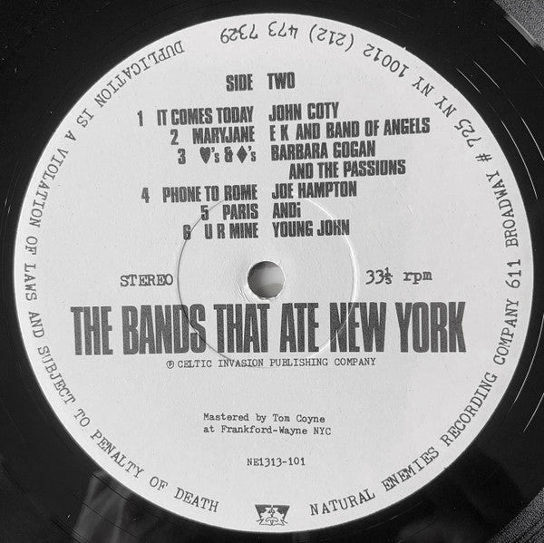 Various : The Bands That Ate New York (LP, Comp)