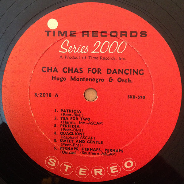 Hugo Montenegro : Cha Chas For Dancing (LP, Album)