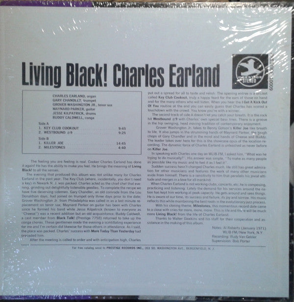 Charles Earland : Living Black! (Recorded LIVE! At The Key Club, Newark, N.J.) (LP, Album)