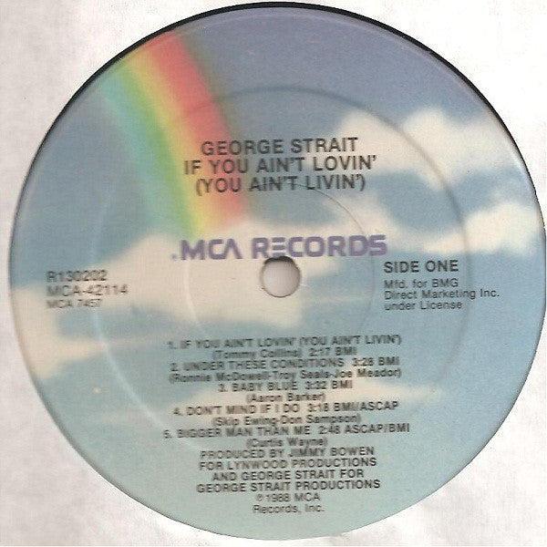 George Strait : If You Ain't Lovin'  You Ain't Livin' (LP, Album, Club, BMG)