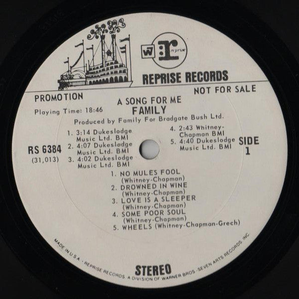 Family (6) : A Song For Me (LP, Album, Promo, San)