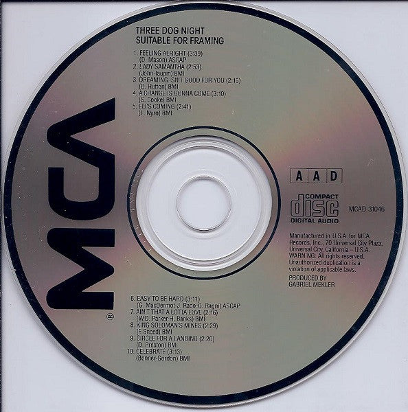 Three Dog Night : Suitable For Framing (CD, Album, RE)