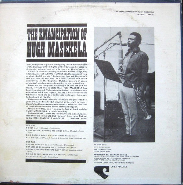 Hugh Masekela : The Emancipation Of Hugh Masekela (LP, Album)