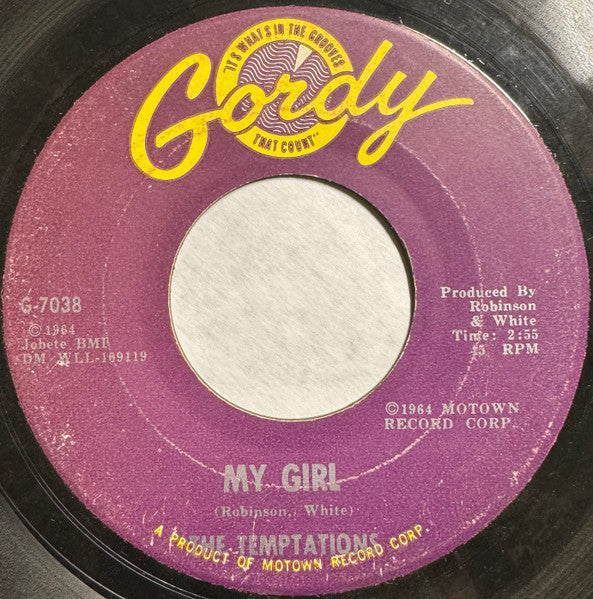 The Temptations : My Girl / (Talking 'Bout) Nobody But My Baby (7", Single)