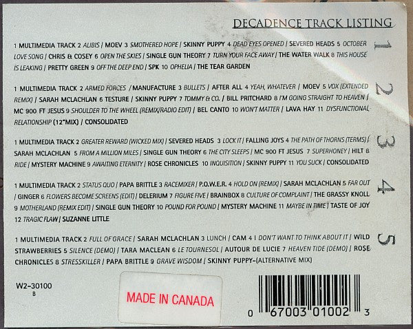 Various : Decadence (5xCD, Comp, Enh, Ltd, Num)
