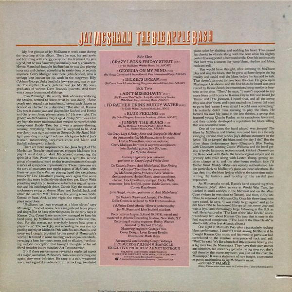 Jay McShann : The Big Apple Bash (LP, Album, MO )