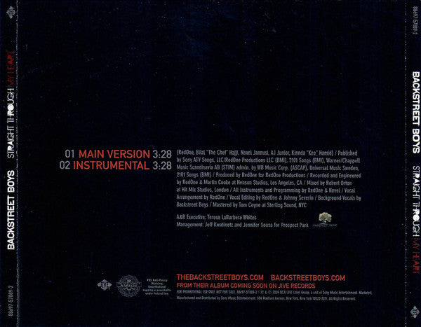 Backstreet Boys : Straight Through My Heart (CD, Single, Promo)