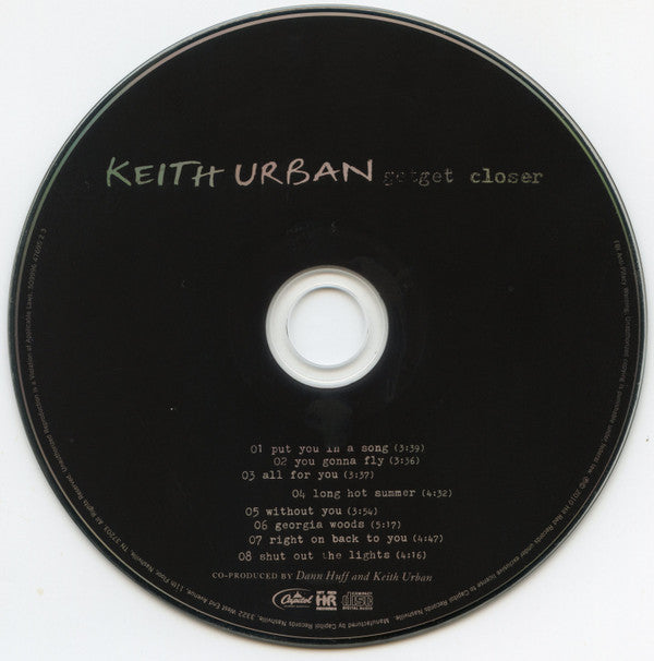 Keith Urban : Get Closer (CD, Album)
