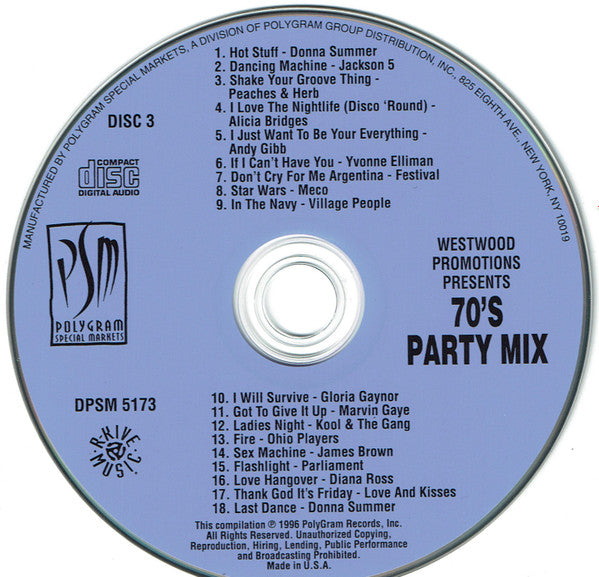 Various :  70’s Party Mix Disc 3 (CD, Comp)