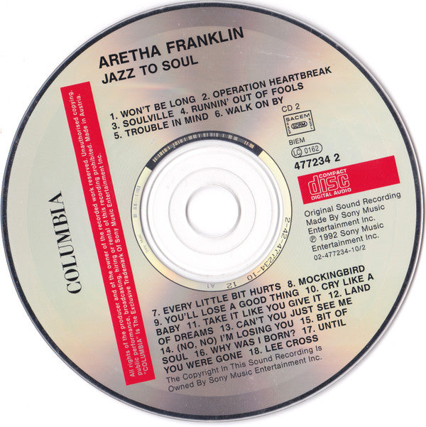 Aretha Franklin : Jazz To Soul (2xCD, Comp)