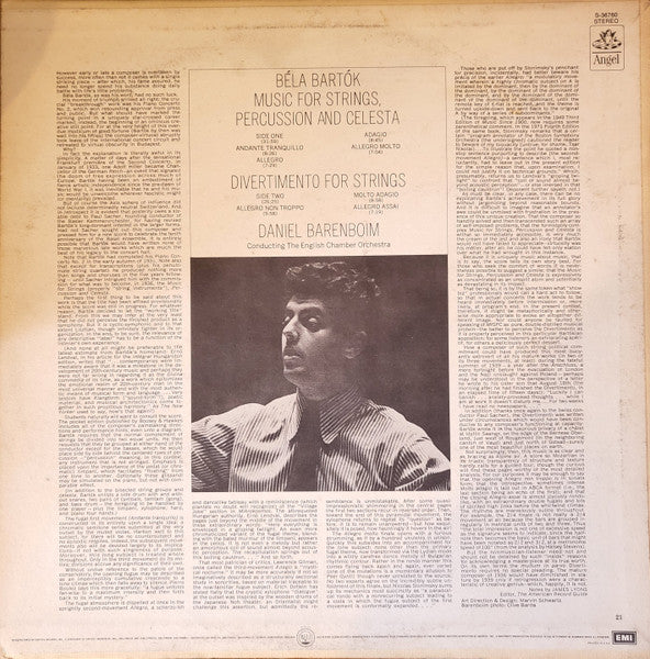 Daniel Barenboim Conducts Bartók* / English Chamber Orchestra : Music For Strings, Percussion And Celesta / Divertimento For Strings (LP, Album)