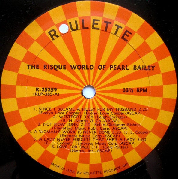 Pearl Bailey : The Risque World Of Pearl Bailey (LP, Comp, Mono)