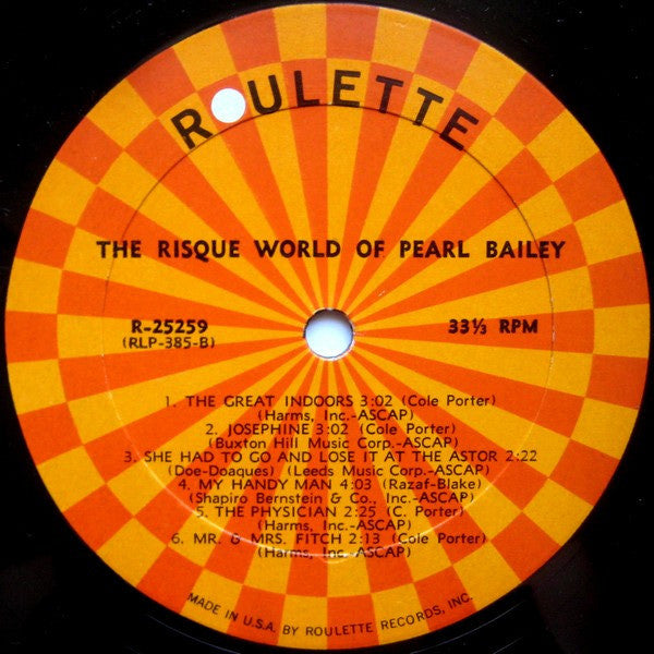 Pearl Bailey : The Risque World Of Pearl Bailey (LP, Comp, Mono)