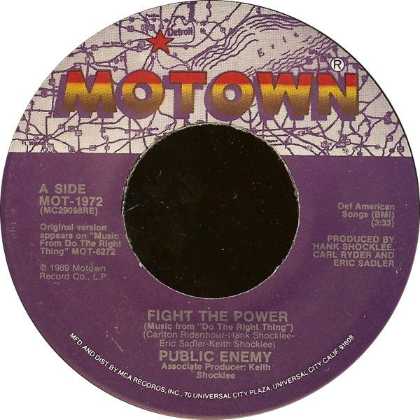 Public Enemy : Fight The Power (7", Pin)