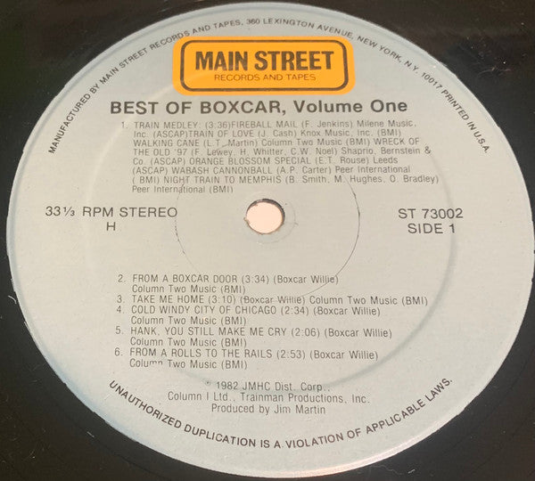 Boxcar Willie : Best Of Boxcar, Vol. One (LP, Comp)
