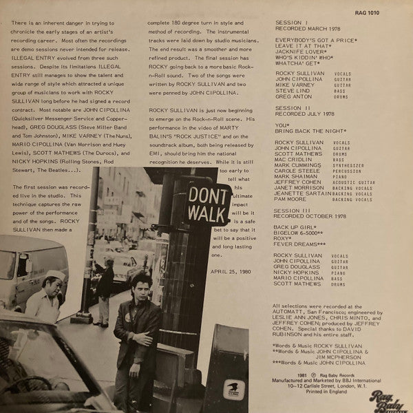 Rocky Sullivan : Illegal Entry (LP, Album)