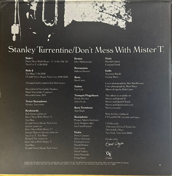 Stanley Turrentine : Don't Mess With Mister T. (LP, Album)