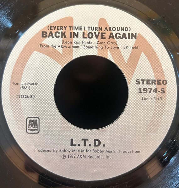 L.T.D. : (Every Time I Turn Around) Back In Love Again (7", Single)