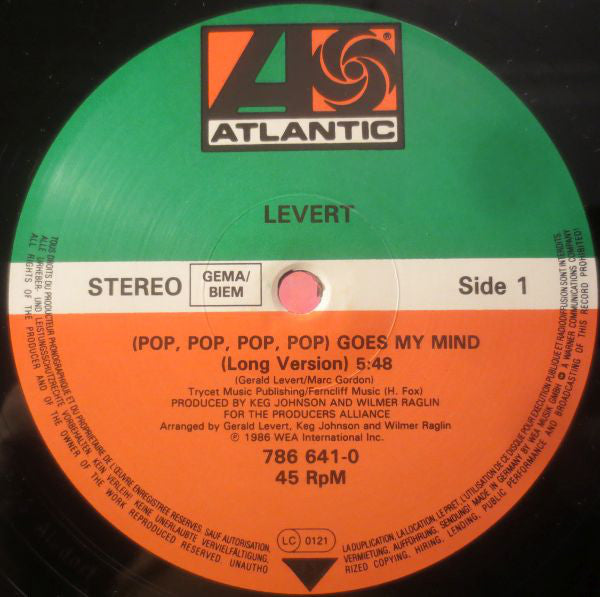 Levert : (Pop, Pop, Pop, Pop) Goes My Mind (12")