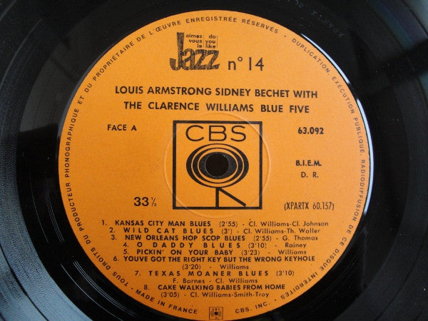 Louis Armstrong, Sidney Bechet : Louis Armstrong & Sidney Bechet With The Clarence Williams Blue Five (LP, Comp)