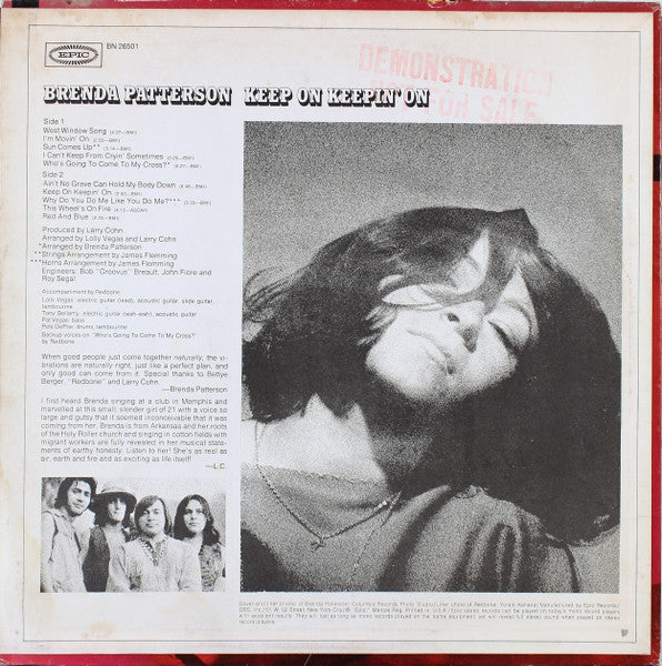 Brenda Patterson : Keep On Keepin' On (LP, Album, Pit)