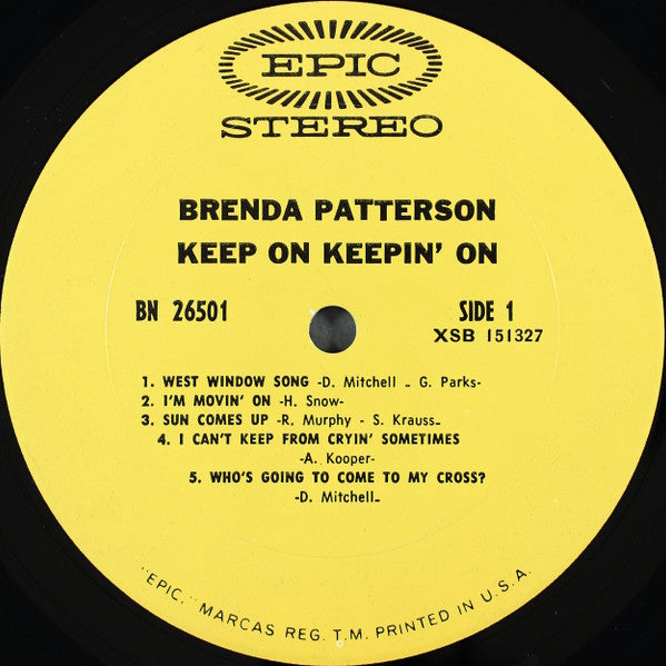 Brenda Patterson : Keep On Keepin' On (LP, Album, Pit)