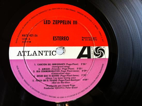Led Zeppelin : Led Zeppelin III (LP, Album, RE, Gat)