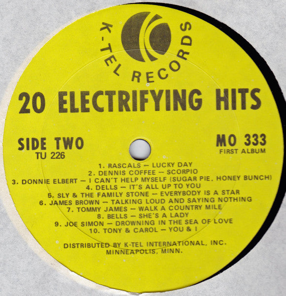 Various : 20 Electrifying Hits Plus-Bonus 20 Hits Of The 60's (2xLP, Comp)