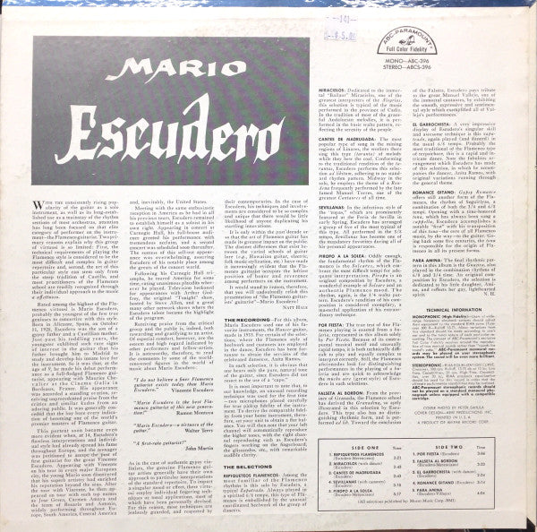 Mario Escudero : Mario Escudero (LP, Album)