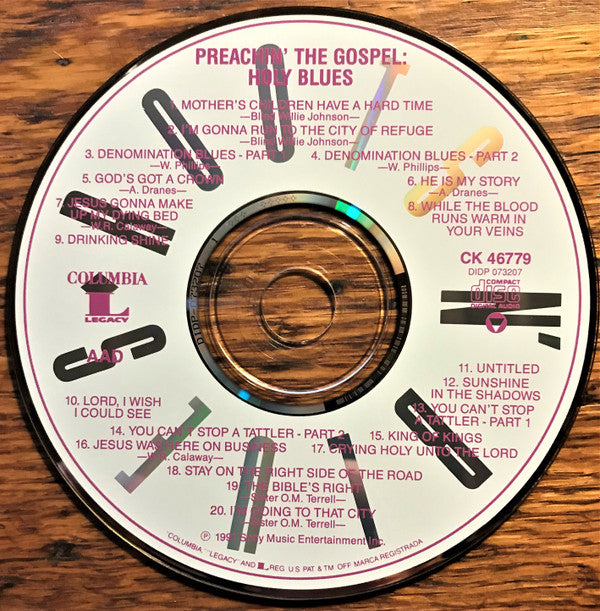 Various : Preachin' The Gospel: Holy Blues (CD, Comp, Mono, RM)