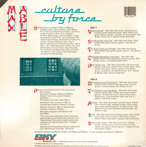 Max Able : Culture By Force (LP, Album)