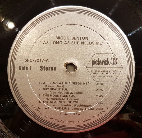Brook Benton : As Long As She Needs Me (LP)