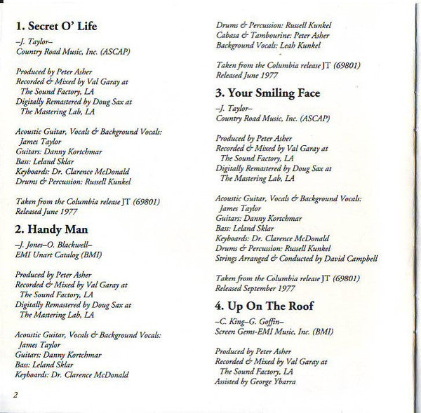 James Taylor (2) : Greatest Hits Volume 2 (CD, Comp, RM)