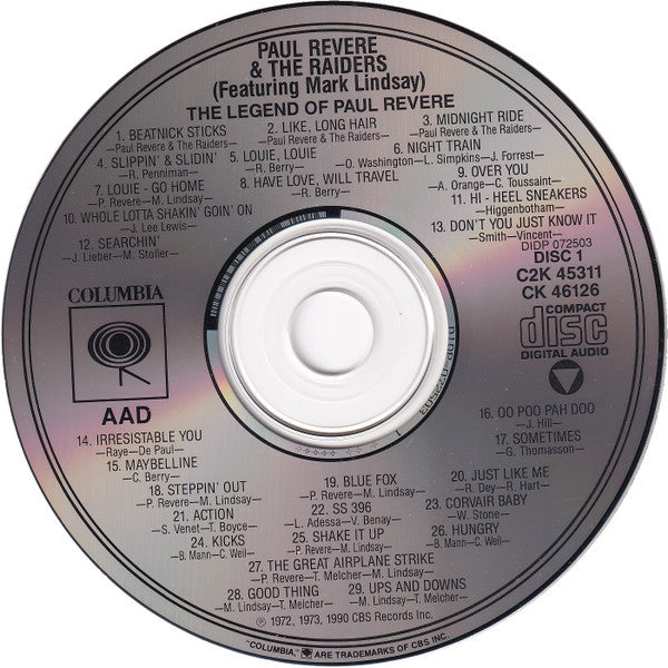 Paul Revere & The Raiders Featuring Mark Lindsay : The Legend Of Paul Revere (2xCD, Comp, Mono, DAD)