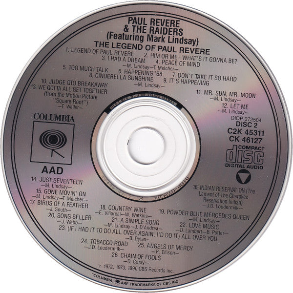Paul Revere & The Raiders Featuring Mark Lindsay : The Legend Of Paul Revere (2xCD, Comp, Mono, DAD)