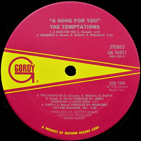 The Temptations : A Song For You (LP, Album)