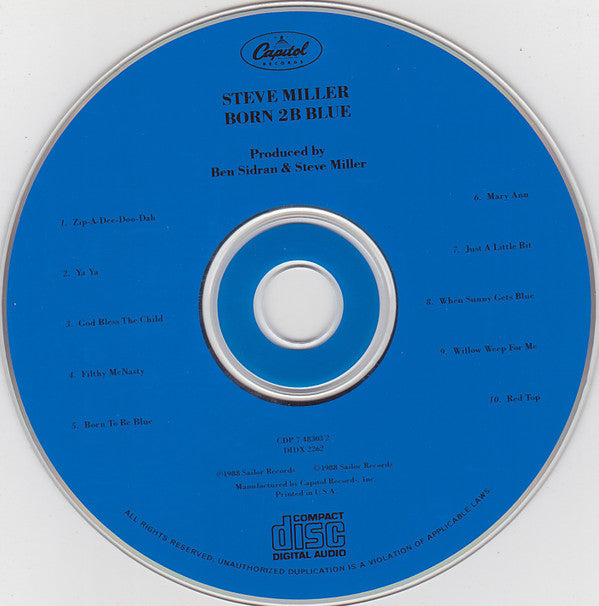 Steve Miller : Born 2B Blue (CD, Album, JAX)