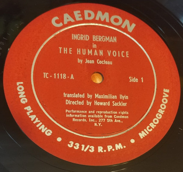 Ingrid Bergman : The Human Voice (LP, Album, Red)