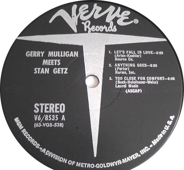 Stan Getz & Gerry Mulligan : Gerry Mulligan Meets Stan Getz (LP, Album, RE)