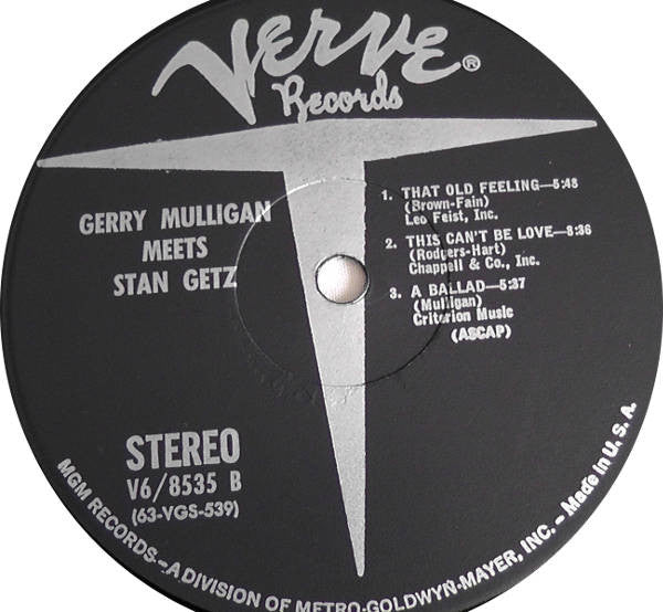 Stan Getz & Gerry Mulligan : Gerry Mulligan Meets Stan Getz (LP, Album, RE)