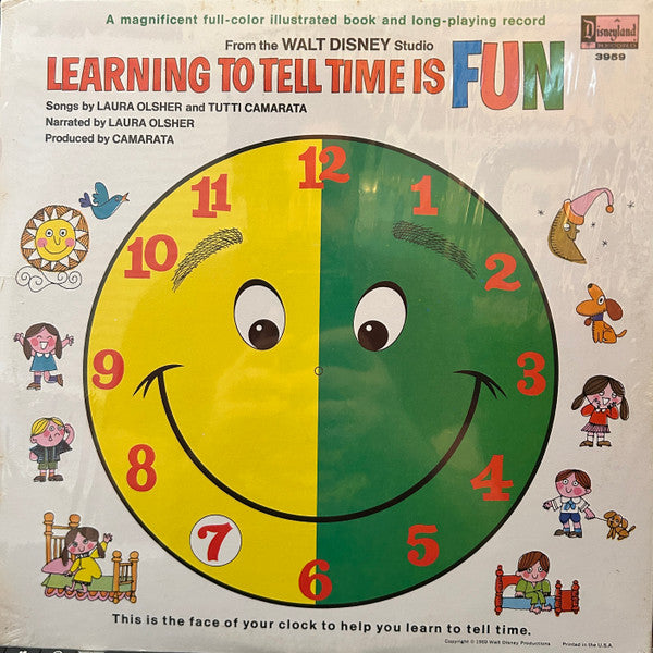 Laura Olsher And Tutti Camarata : Learning To Tell Time Is Fun (LP, Album, RE, RP)