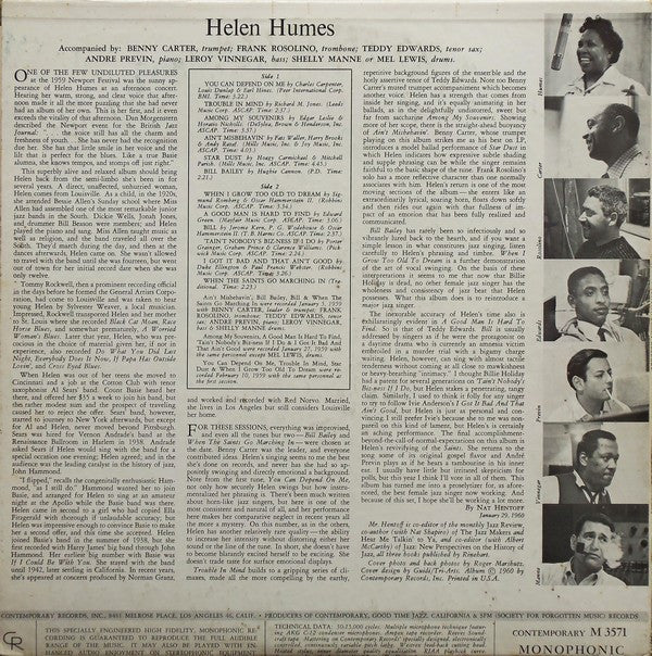 Helen Humes : Helen Humes (LP, Album, Mono)